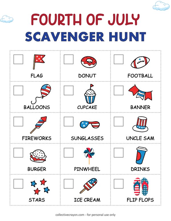 4th of July Scavenger Hunt