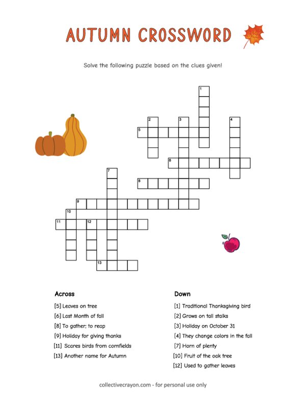 Autumn Crossword