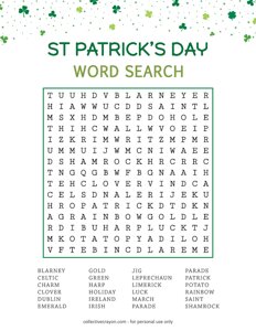 St. Patricks Word Search