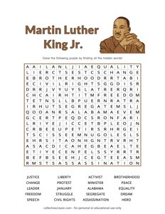 Martin Luther King Jr. Word Search