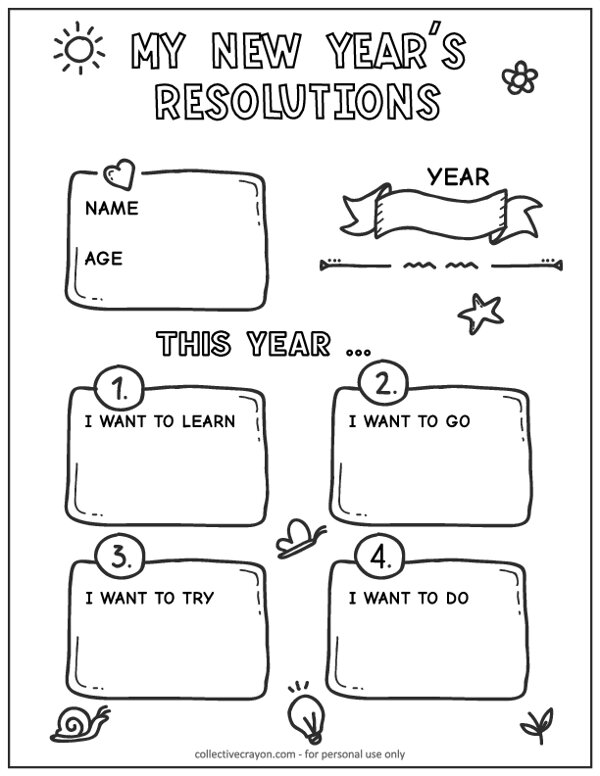 New Years Resolution Template