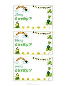 St. Patricks Day Lucky Draw Cards