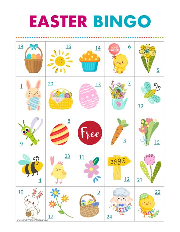 Free Printable Happy Easter Bingo Cards