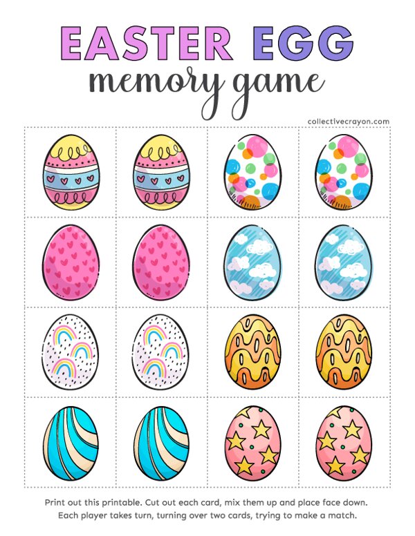 Easter Egg Memory Matching Game