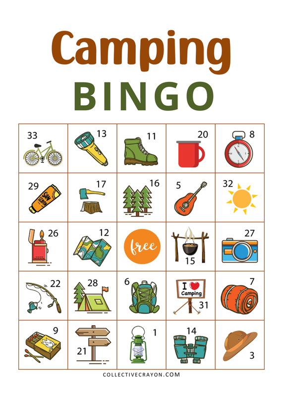 Camping Bingo