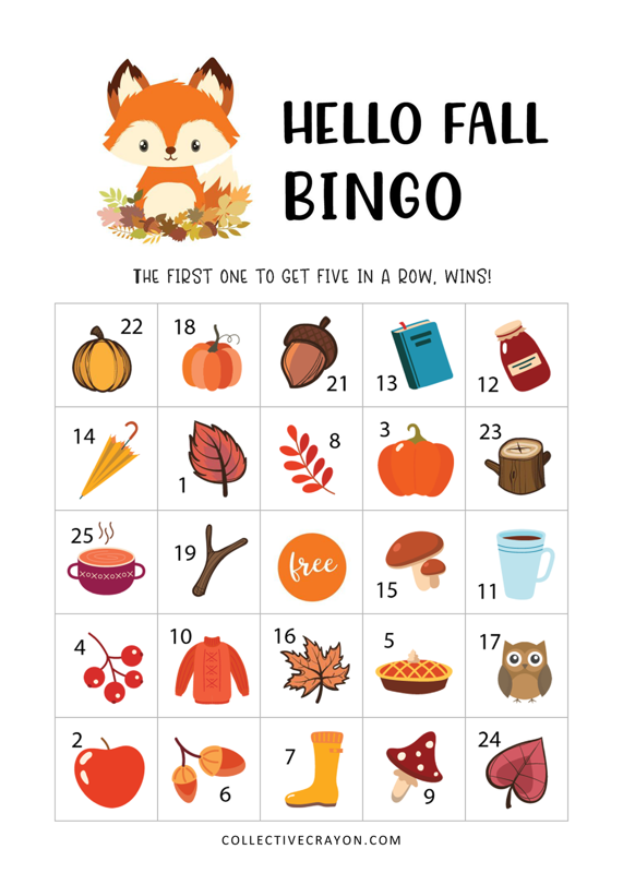 Hello Fall Bingo