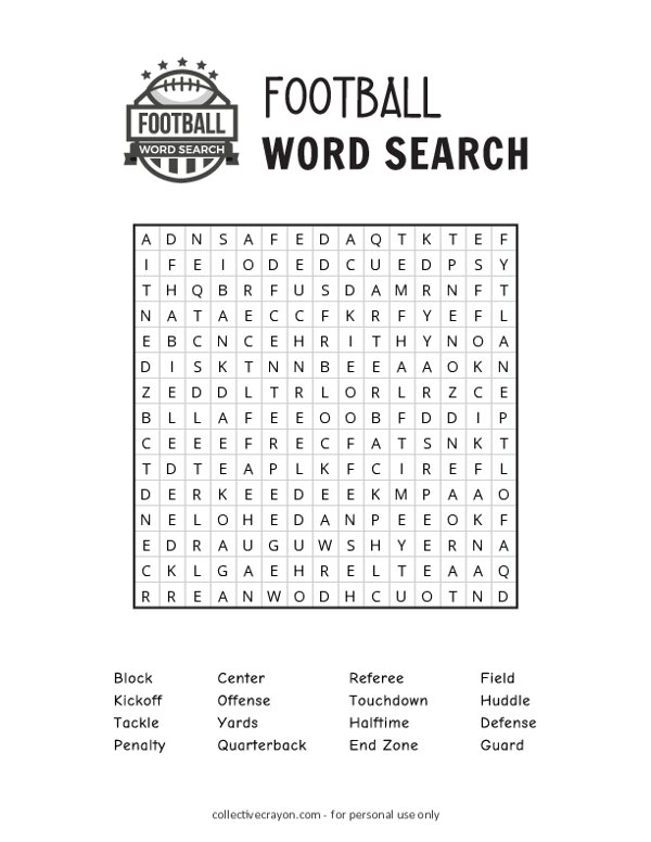 Football Word Search