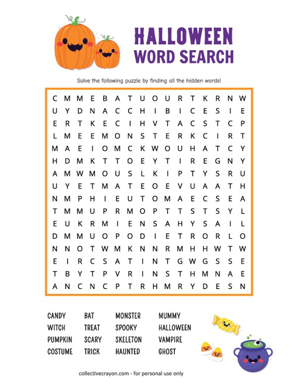 Halloween Word Search