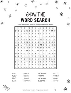 Snow Time Word Search