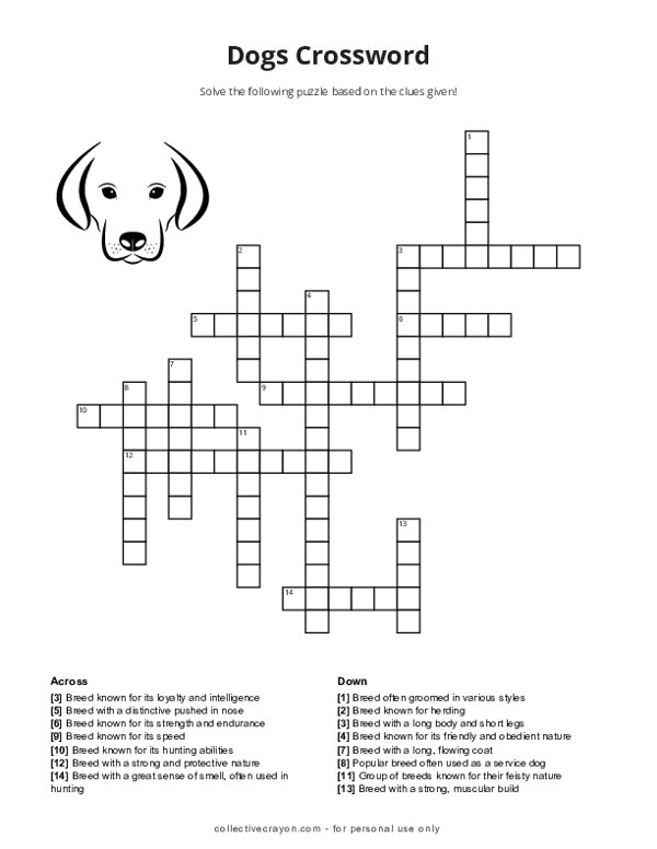 All About Dogs Crossword