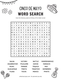Cinco De Mayo Word Search