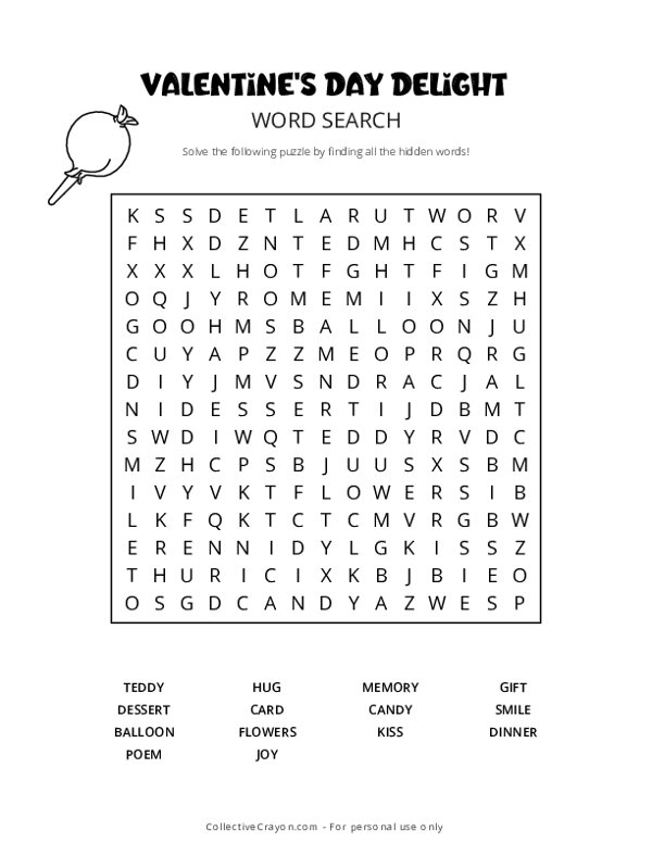 Valentines Day Delight Word Search