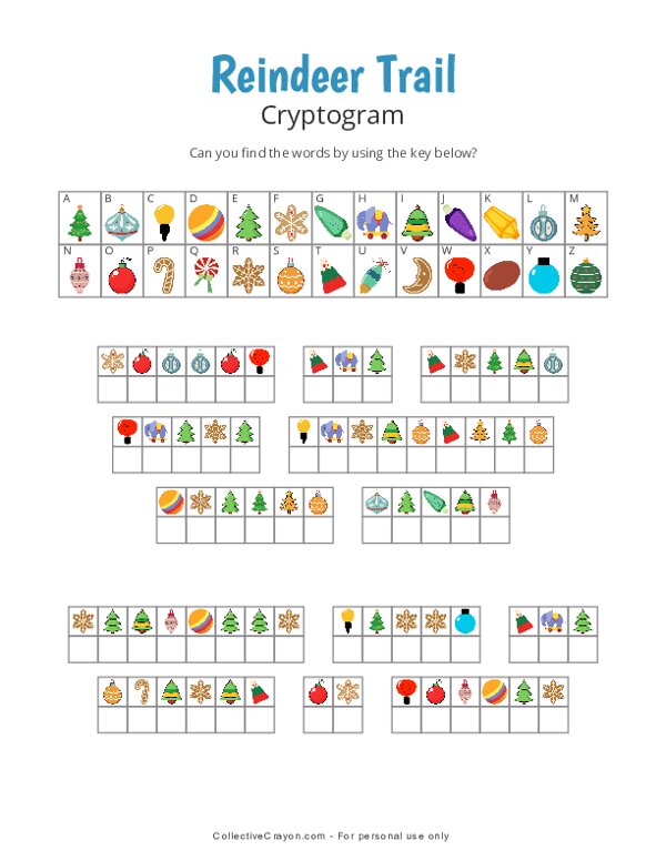 Reindeer Trail Code Quest Cryptogram