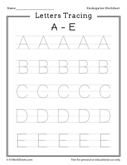 A E Tracing Sheet