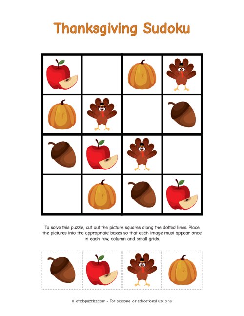 Thanksgiving Picture Sudoku