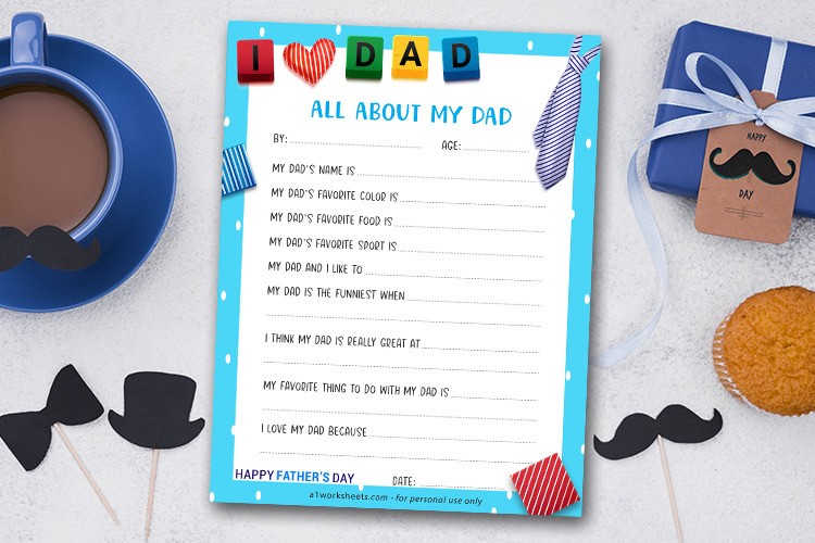 All About My Dad Questionnaire for Fathers Day