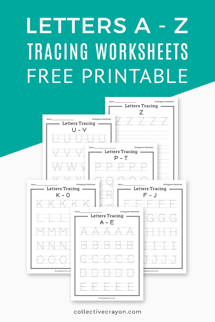 Free Printable Alphabet Tracing Worksheets - Collective Crayon