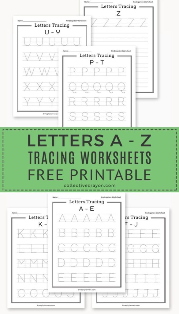 Free Printable Alphabet Tracing Worksheets - Collective Crayon