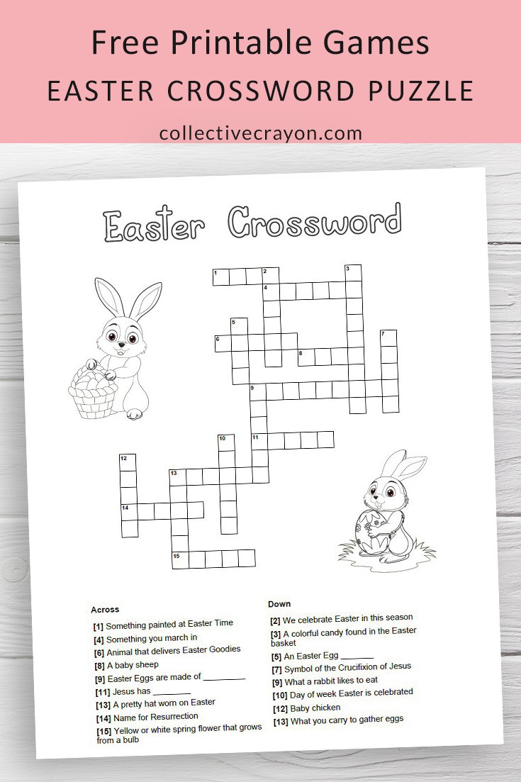 Easter Crossword Puzzle For Kids