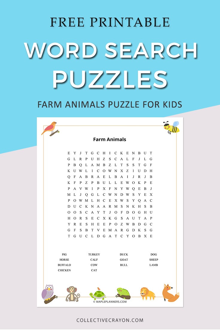 Farm Animals Word Search