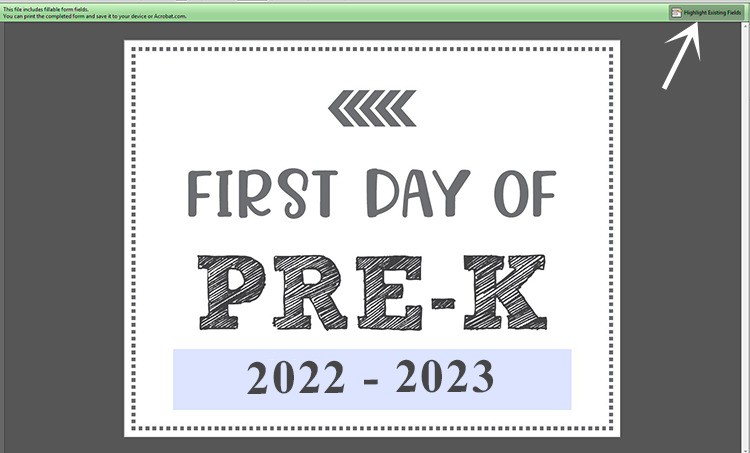 How to edit the First Day of School Signs Free Printable