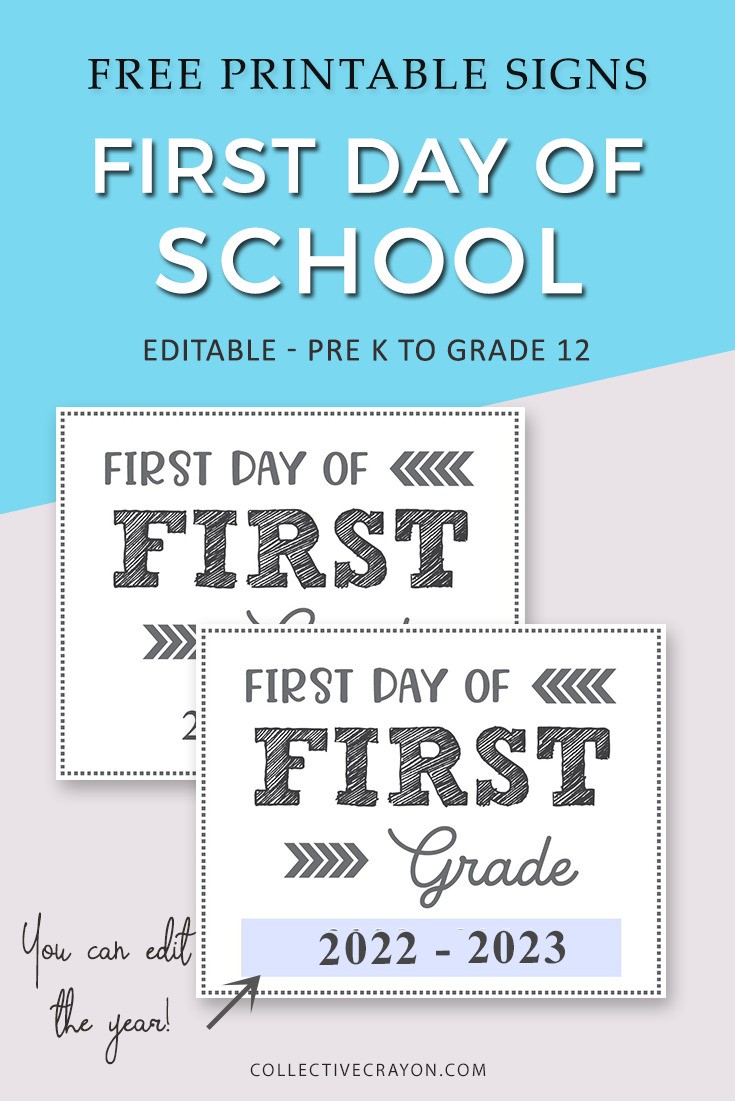 Free Printable Back to School Signs