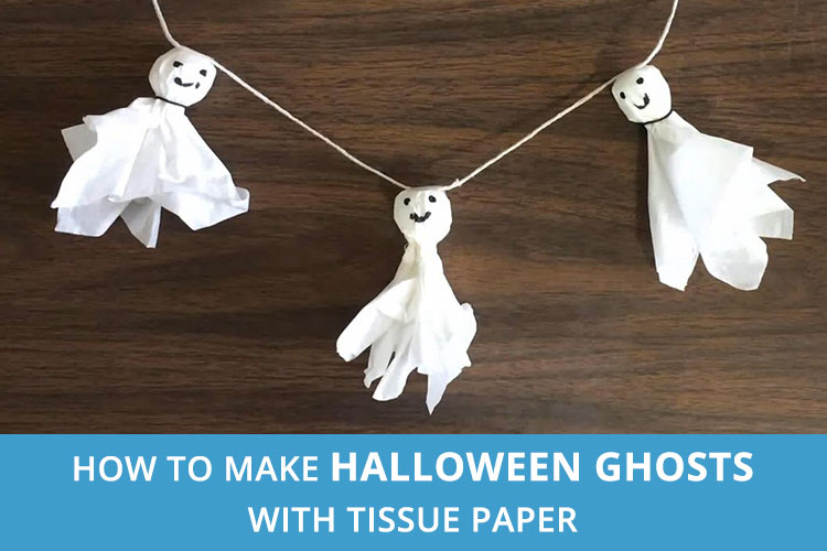 Halloween Ghosts with Tissue Paper