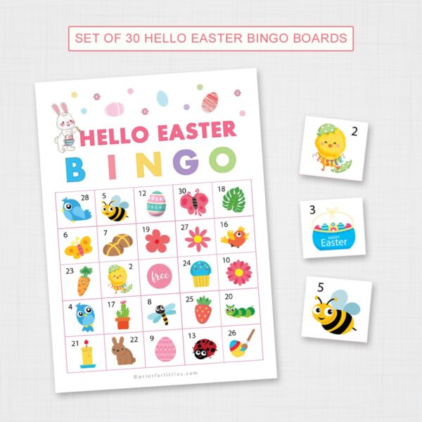Set of 30 Hello Easter Bingo Game