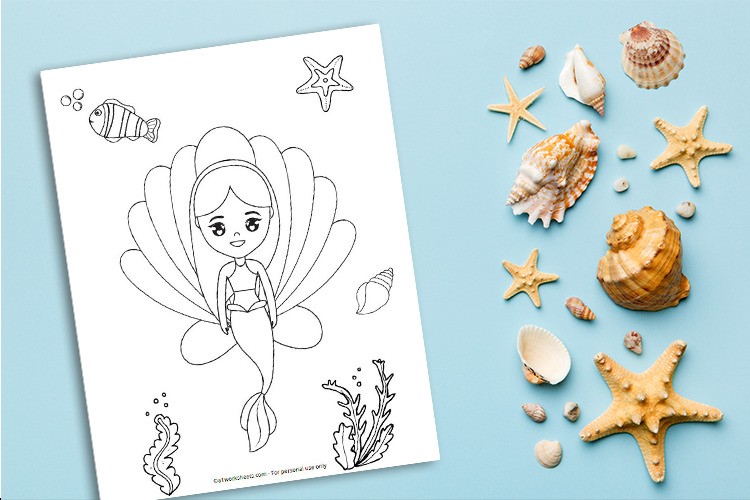 Mermaid Coloring Pages for Kids