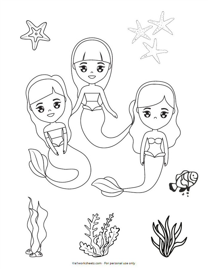 little mermaid coloring pages