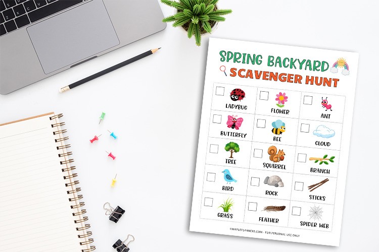 Backyard Spring Scavenger Hunt Game