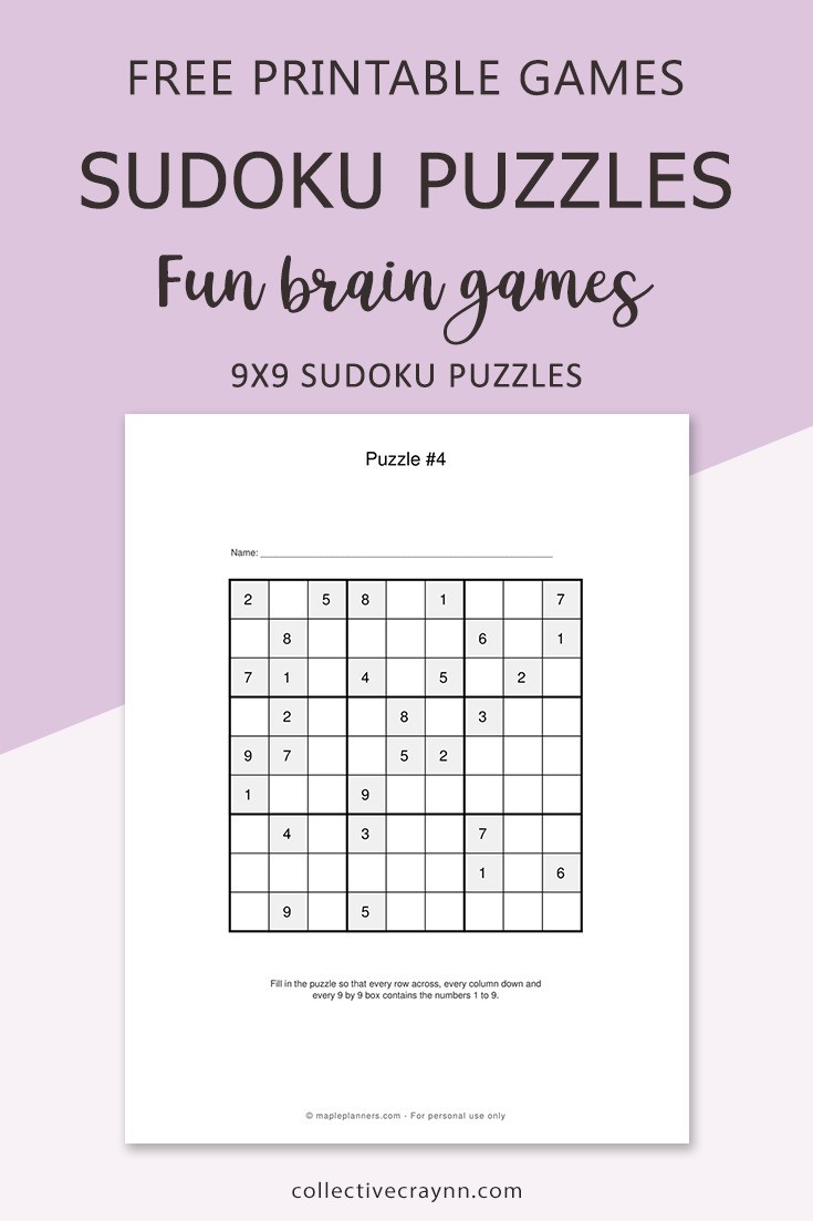 Free Printable Sudoku Puzzles