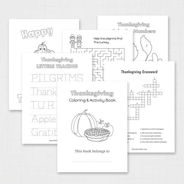 Thanksgiving and Coloring Book Printable