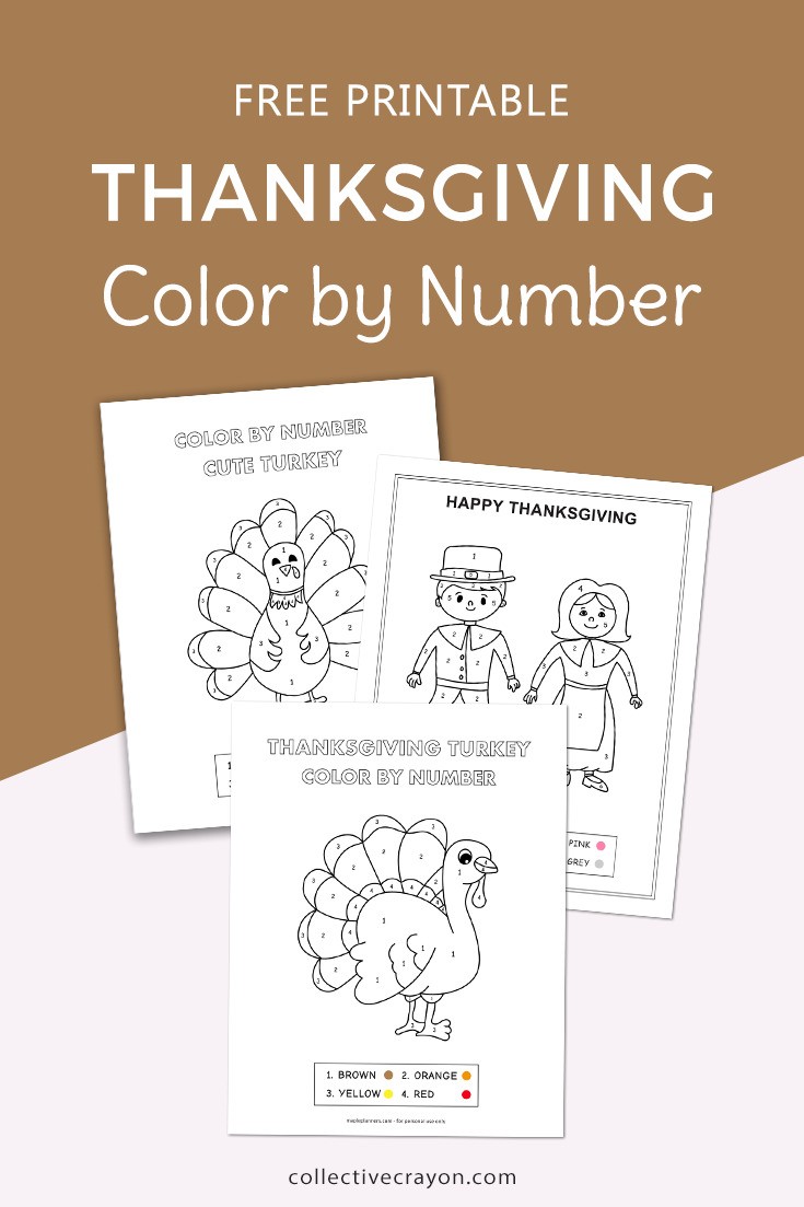 Printable Color by Number Sheets for Thanksgiving