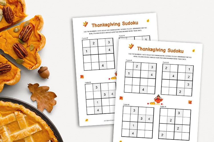 Thanksgiving Sudoku For Kids