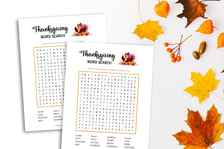 thanksgiving word search 1