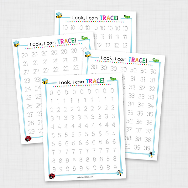 number tracing 1 20 worksheets