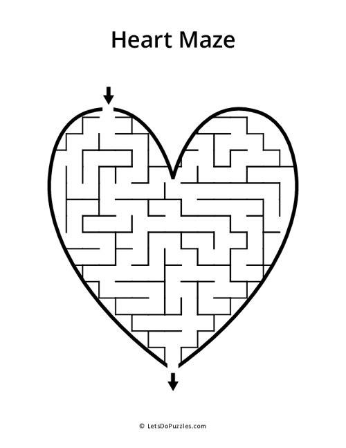 Valentines Day Heart Shaped Mazes