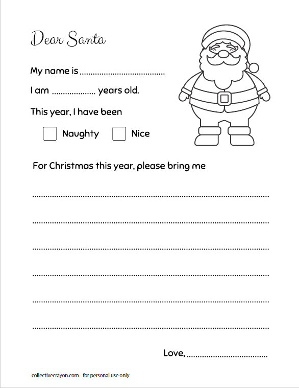 Santa deals letter template