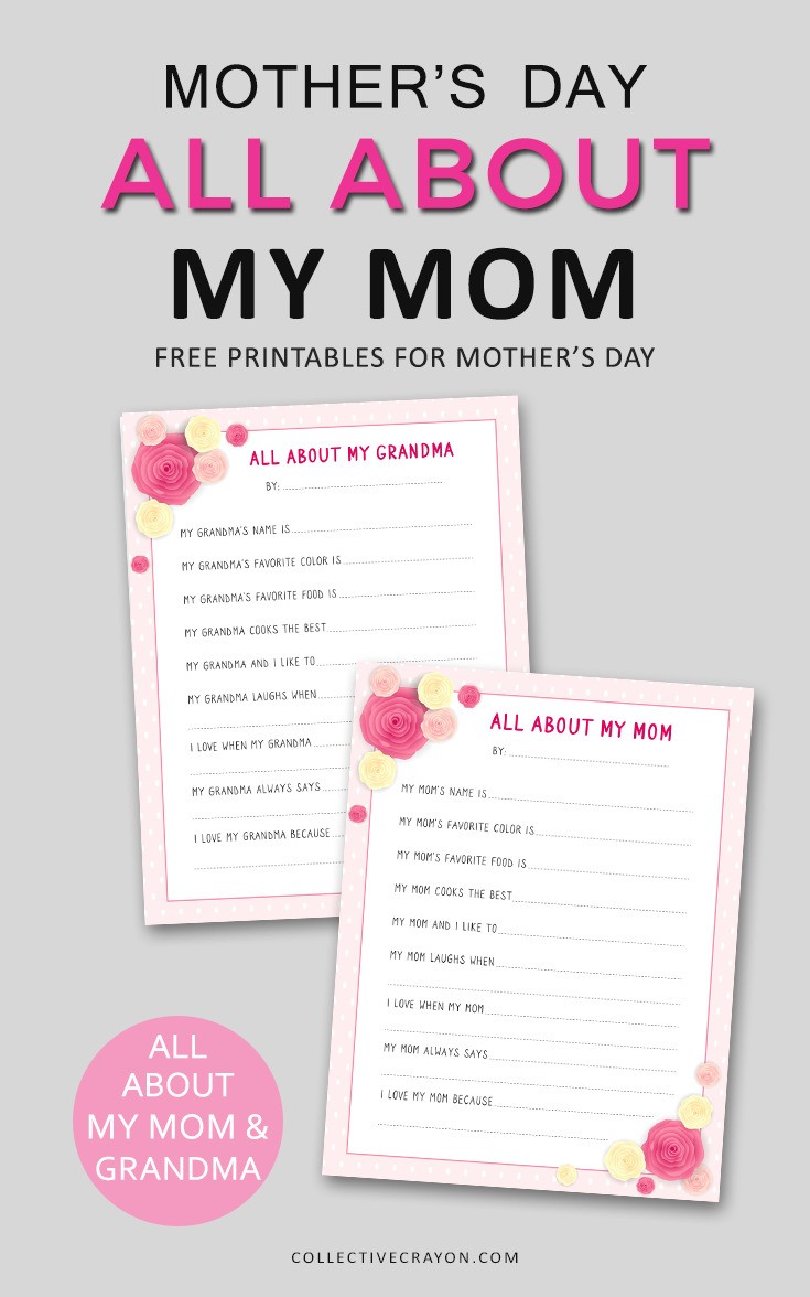 Free Printable All about my Mom Questionnaire