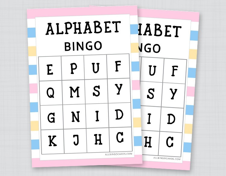 Alphabet Bingo Cards for Kids