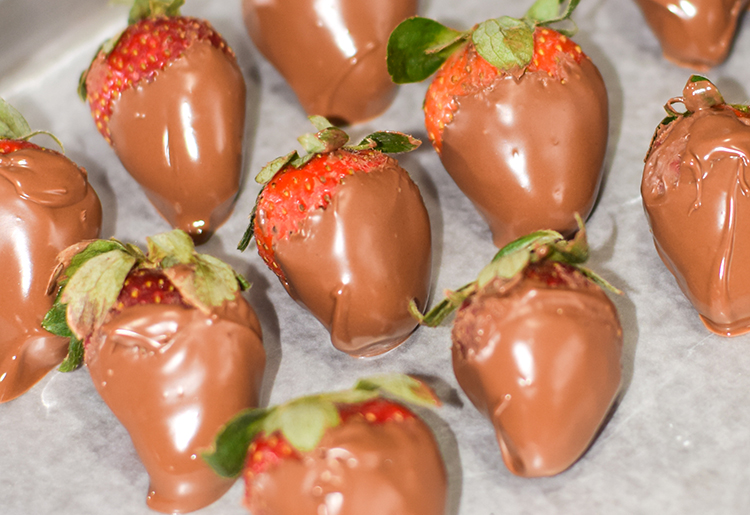 Set the Strawberries on Parchment Paper