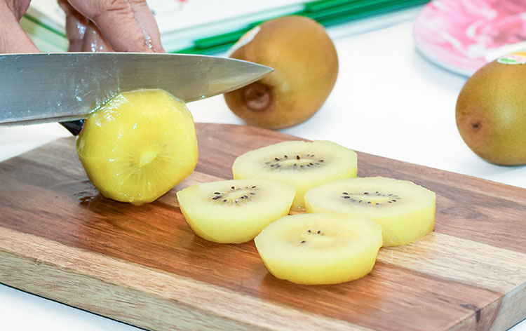 Cut into thick kiwi slices