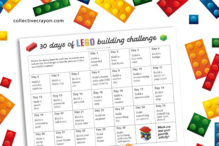 Free 30 day LEGO Building Challenge Printable