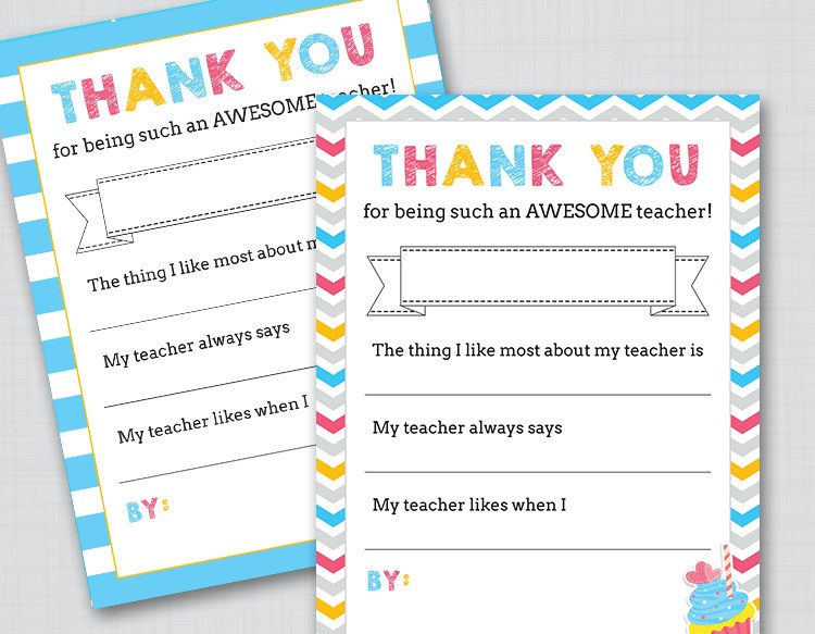 thank you notes for kindergarten teachers