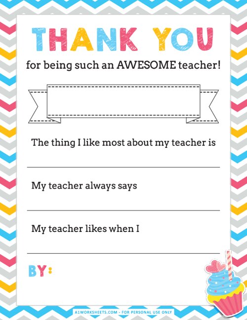 Colorful chevron pattern for Teacher Appreciation