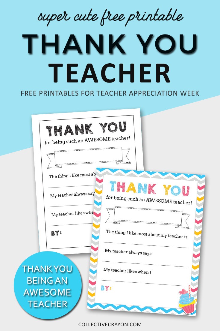 Teacher Appreciation Thank You Free Printable