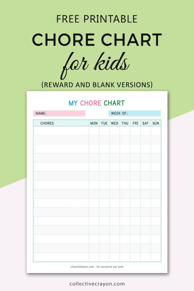 Free Printable Chore Chart for Kids