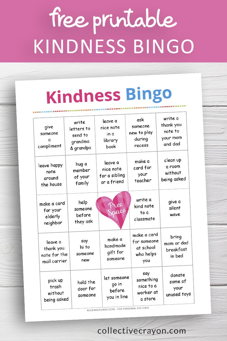 Printable Acts of Kindness Bingo Template