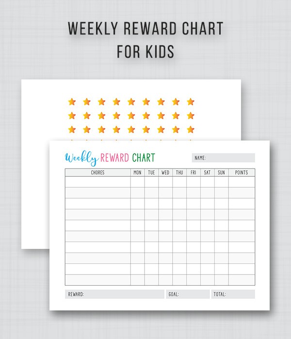 Reward Chart for Kids Printable